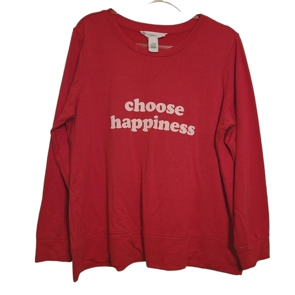 Workshop | Women's Pink/ Red Crewneck Graphic Sweatshirt (Size 2X)
